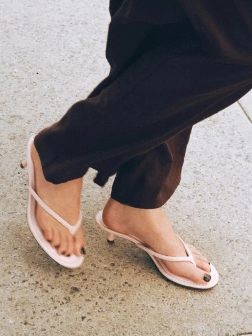 NWT ZARA Pink Suede Kitten Heel Split Sandals - Picture 1 of 12